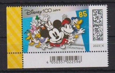 BRD 2023 postfrisch Ecke unten links MiNr. 3754 mit EAN 100 Jahre Walt Disney