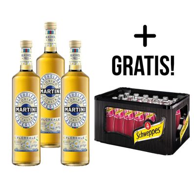 Martini Floreale 0,75 3er-Set inkl. gratis Schweppes Pomegranate Kiste (24 x 0,