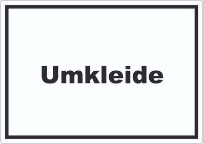 Umkleide Aufkleber mit Text Ankleide Kabine waagerecht