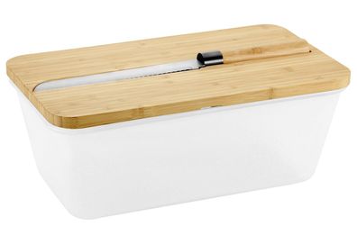 KESPER Brotbox mit Messer 34,8x20x15,5cm transparent