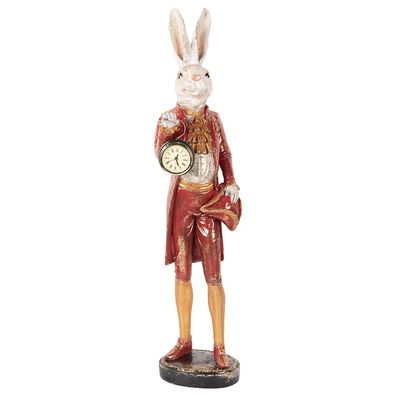 Clayre & Eef Dekorationsfigur Kaninchen 72 cm Beige Goldfarbig Kunststoff Uhr