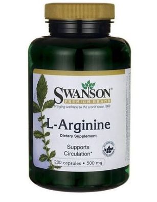 Swanson, L-Arginin 500mg, 200 Kapseln