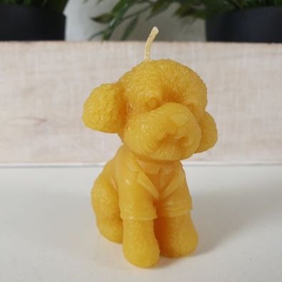 Bienenwachskerze Pudel Hunde Kerze 6 cm