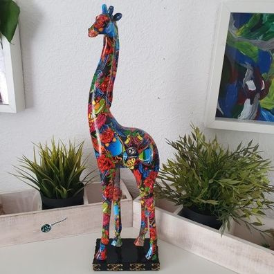 Street Art Giraffen Figur schaut nach links Graffiti style 47 cm