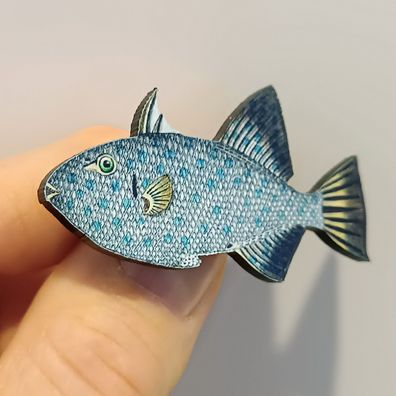 Fisch Brosche Acryl Anstecker Pin vintage Lasercut
