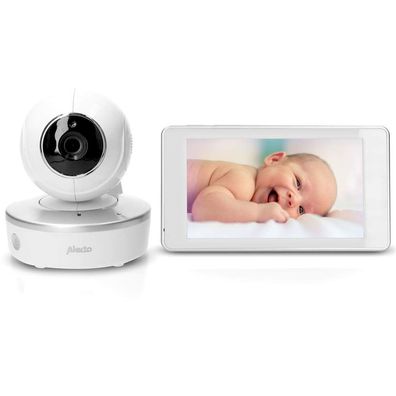 Alecto DIVM-850 Wifi Babyphone Kamera 5 Zoll Touchscreen Display Schlaflieder weiß