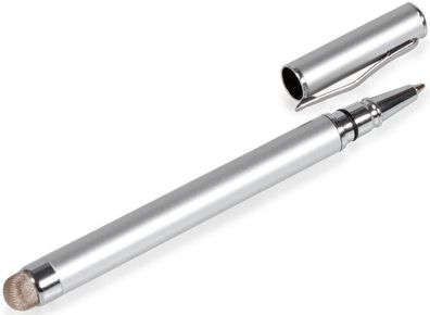 iCandy ICD2571 2-in-1 Stylus Touchpen für Touch Screen Eingabestift silber