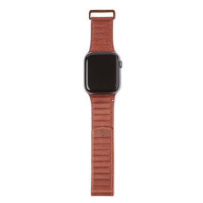 Decoded Traction Strap Lederarmband 44 mm für Apple Watch Ersatzarmband braun