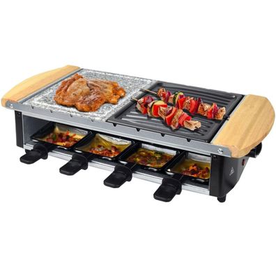 8er 3in1 Raclette Grill | Tischgrill | Steinplatte | Emailliert Urilas