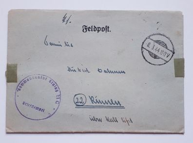 Feldpostbrief Stalag VI C (Bathorn) 1944 mit Inhalt