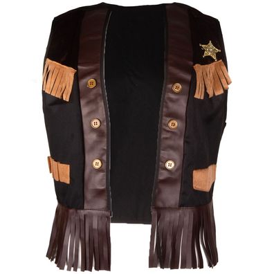 Cowboy Weste mit Stern schwarz