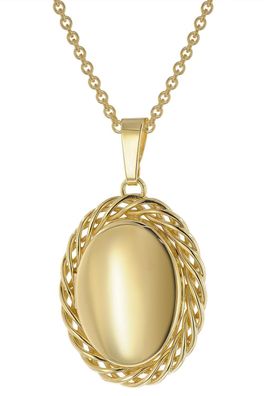 trendor Schmuck Medaillon Halskette Gold auf Silber 925 51590