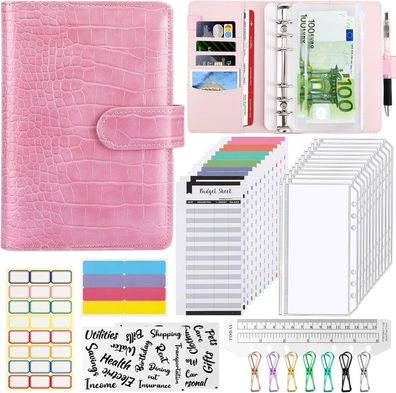 A6 Budget Binder Budget Planner 37Pcs 6 Löcher Ring-Notizbuch Wiederverwendbar