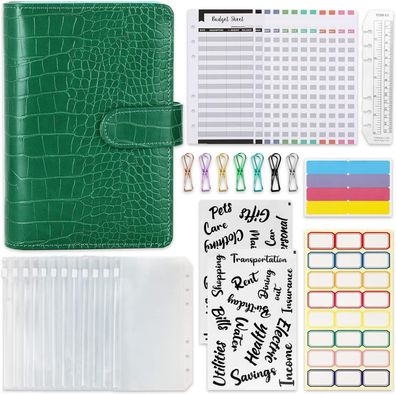 A6 Budget Binder Budget Planner, 37Pcs 6 Löcher Ring-Notizbuch wiederverwendbar