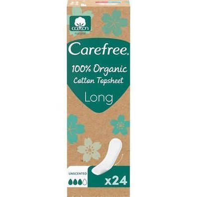 Carefree Bio-Baumwolle Long Slipeinlagen, 24 Stück