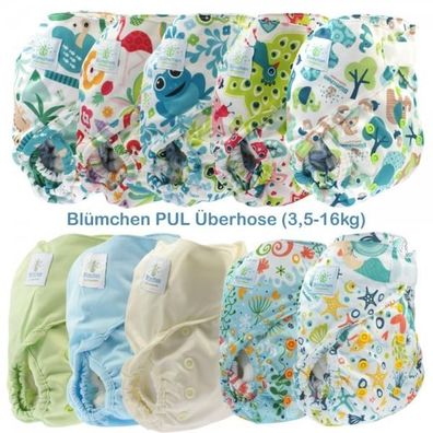 Blümchen One Size Überhose 3,5-16kg Motiv mit doppeltem Beinabschluss