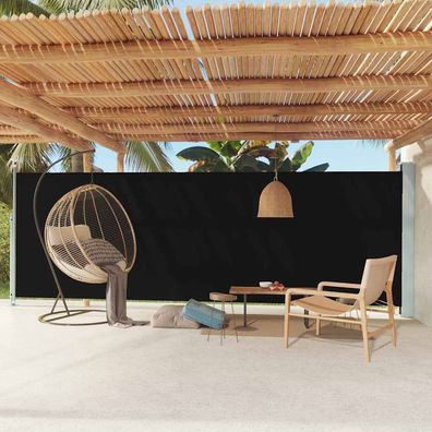 vidaXL Seitenmarkise Ausziehbar 180x600 cm Schwarz