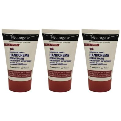 123,60EUR/1l 3 x Neutrogena Handcreme unparfümiert 50ml