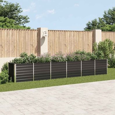 vidaXL Garten-Hochbeet Verzinkter Stahl 480x80x77 cm Anthrazit