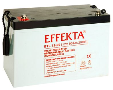 Effekta BTL 12-90 Blei-Vlies Akku AGM VRLA 12V 90Ah