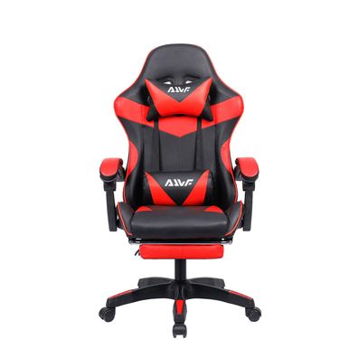 Gaming Chair Gaming-Stuhl mit Fußstütze Schwarz Stoff