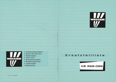 Welger Ersatzteilliste LS 260 und 300 Stalldungstreuer