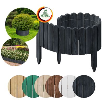 Rasenkante Beeteinfassung 1 m Holz Rollzaun Gartenzaun Flexibler Zaun Umzäunung
