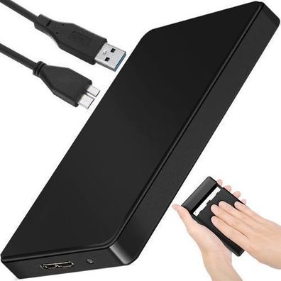 Festplattengehäuse 2,5 Zoll USB 2.0 SATA SSD HDD Gehäuse externe Schwarz Retoo