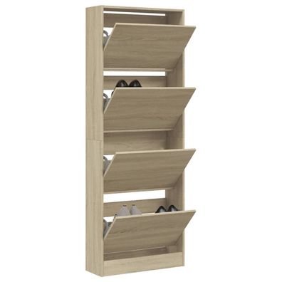 vidaXL Schuhschrank Sonoma-Eiche 60x21x163,5 cm Holzwerkstoff