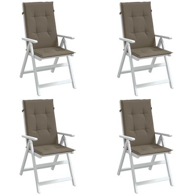 vidaXL Hochlehner-Auflagen 4 Stk. Melange Taupe 120x50x4 cm Stoff