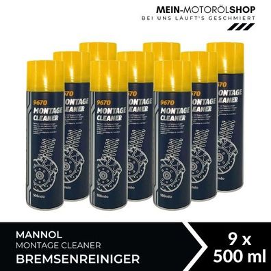 Mannol Montage Cleaner / Bremsenreiniger / Universalreiniger 9x500 ML