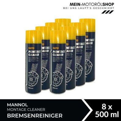 Mannol Montage Cleaner / Bremsenreiniger / Universalreiniger 8x500 ML