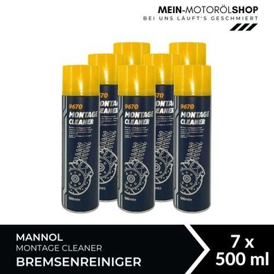 Mannol Montage Cleaner / Bremsenreiniger / Universalreiniger 7x500 ML