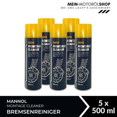 Mannol Montage Cleaner / Bremsenreiniger / Universalreiniger 5x500 ML