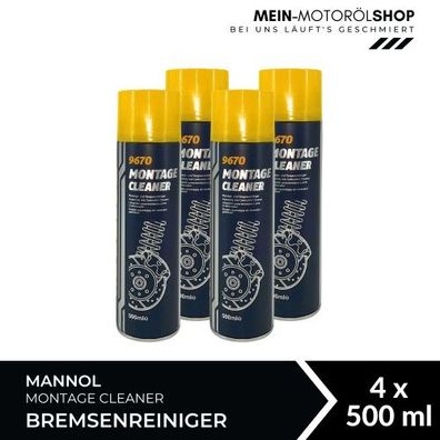 Mannol Montage Cleaner / Bremsenreiniger / Universalreiniger 4x500 ML