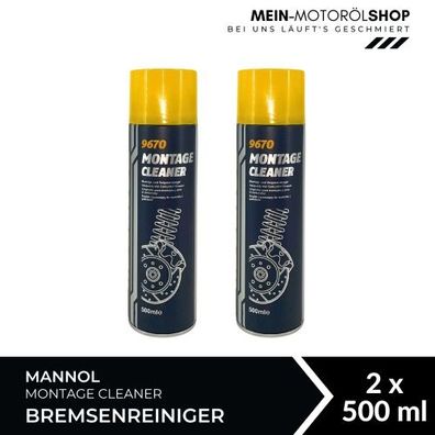 Mannol Montage Cleaner / Bremsenreiniger / Universalreiniger 2x500 ML