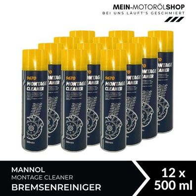 Mannol Montage Cleaner / Bremsenreiniger / Universalreiniger 12x500 ML