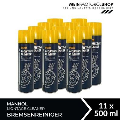 Mannol Montage Cleaner / Bremsenreiniger / Universalreiniger 11x500 ML