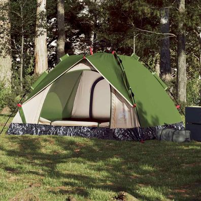 vidaXL Kuppel-Campingzelt 3 Personen Grün Quick Release