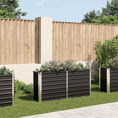 vidaXL Garten-Hochbeet Anthrazit 160 x 40 x 77 cm Verzinkter Stahl