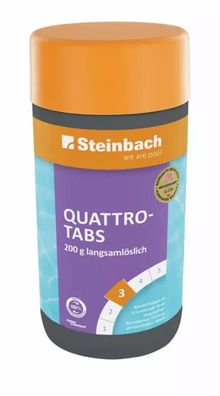 Steinbach Quattrotabs 1Kg, 4 in 1 Poolpflege mit Flockungsmittel, Algizid, Chlor und