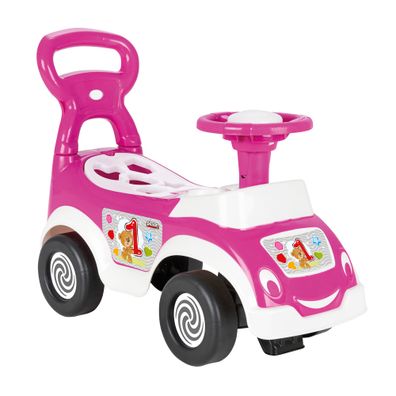 3in1 Rutscherauto pink mit Formsortierset, Kinderfahrzeug mit Spielzeugzubehör, Laufl