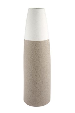 Gilde Vase "Taglio" creme/braun L= 6,5 cm B= 12,0 cm H= 39,5 cm 31557