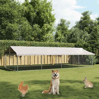 vidaXL Outdoor-Hundezwinger mit Dach 600x300x150 cm