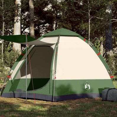 vidaXL Campingzelt 4 Personen Grün Quick Release