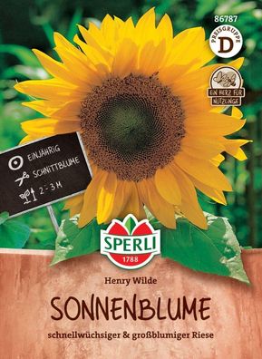 Sonnenblumensamen Henry Wilde, schnellwüchsiger und großblumiger Riese- Höhe