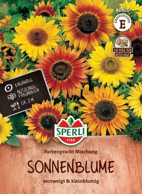 Sonnenblumensamen Farbenpracht Mischung, verzweigt und kleinblumig