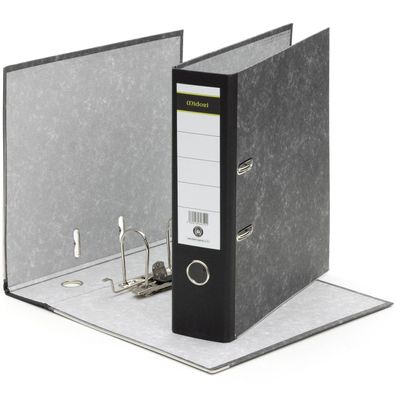 2 x Aktenordner 80mm A4 Breit Wolkenmarmor Schwarz Briefordner Ordner