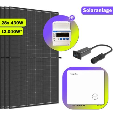 Solaranlage Komplettset Trina Solar 28x 430Wp mit Hoymiles HYT-12K Wechselric