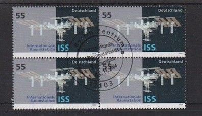 BRD 2004 gestempelt ESST MiNr. 2433 4er Block Internationale Raumstation ISS